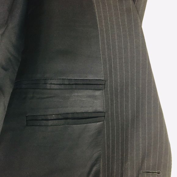 ERMENEGILDO ZEGNA TROFEO Men Black Sport Coat Blazer Gold Wool Size L (54R) - Picture 6 of 12